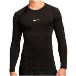 Schwarze Langärmelige Nike Pro Longsleeves & Langarmshirts aus Polyester Größe S 