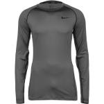 Graue Langärmelige Nike Pro Longsleeves & Langarmshirts aus Polyester Größe XXL 