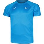 Reduzierte Blaue Kurzärmelige Nike Challenger Rafael Nadal T-Shirts aus Polyester für Herren Größe M 