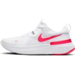 Weiße Nike React Miler Joggingschuhe & Runningschuhe mit Schnürsenkel mit Reflektoren für Damen Größe 40 