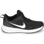 Schwarze Nike Revolution 5 Kinderlaufschuhe mit Riemchen aus Leder Größe 28,5 