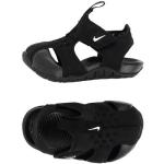 Schwarze Unifarbene Nike Runde Kindersandalen mit Klettverschluss aus Gummi Größe 17 für den für den Sommer 