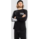 Reduzierte Schwarze Blumenmuster Streetwear Langärmelige Nike SB Collection T-Shirts aus Baumwolle für Herren Größe L 