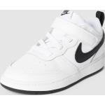 Weiße Nike Court Borough Low Sneaker mit Klettverschluss aus Leder für Kinder Größe 27 