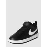 Schwarze Nike Court Borough Low Sneaker mit Klettverschluss aus Leder für Kinder Größe 23,5 