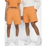Reduzierte Orange Nike Swoosh Herrenshorts mit Basketball-Motiv mit Reißverschluss aus Fleece Größe M 