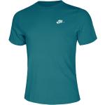 Cyanblaue Kurzärmelige Nike Rundhals-Ausschnitt T-Shirts für Herren Größe M 