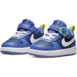 Blaue Nike Court Borough Low Sneaker mit Klettverschluss aus Leder für Kinder Größe 22 