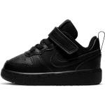 Reduzierte Schwarze Nike Court Borough Low Sneaker mit Klettverschluss aus Leder Leicht für Kinder Größe 27 