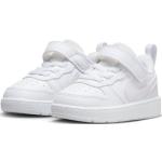 Weiße Nike Court Borough Low Sneaker mit Klettverschluss aus Textil für Kinder Größe 26 