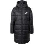 Schwarze Wasserdichte Nike Therma Winterjacken mit Kapuze für Damen Größe L für den für den Winter 