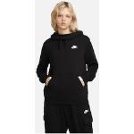Kapuzensweatshirt NIKE SPORTSWEAR "Club Fleece Women's Funnel Hoodie" schwarz-weiß (black, white) Damen Sweatshirts