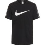 Schwarze Kurzärmelige Nike Repeat Rundhals-Ausschnitt T-Shirts für Herren Größe M 