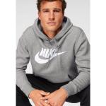 Graue Sportliche Langärmelige Nike Graphic Rundhals-Ausschnitt Herrenhoodies & Herrenkapuzenpullover aus Baumwolle mit Kapuze Größe XXL 