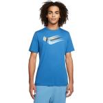 Blaue Nike Swoosh T-Shirts aus Baumwolle für Herren Größe L 