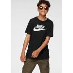Schwarze Sportliche Kurzärmelige Nike Rundhals-Ausschnitt Kinder T-Shirts aus Baumwolle für Jungen 