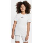 Weiße Sportliche Kurzärmelige Nike Rundhals-Ausschnitt Kinder T-Shirts aus Baumwolle für Mädchen 