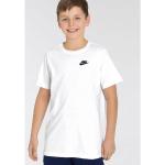 Weiße Sportliche Kurzärmelige Nike Rundhals-Ausschnitt Kinder T-Shirts aus Baumwolle für Jungen Größe 146 
