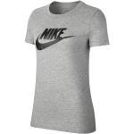 Reduzierte Dunkelgraue Kurzärmelige Sportliche Nike Essentials Rundhals-Ausschnitt T-Shirts aus Baumwolle für Damen Größe XS 