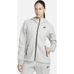 Reduzierte Graue Nike Tech Fleece Damenhoodies & Damenkapuzenpullover mit Reißverschluss aus Fleece Größe XS 