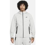 Graue Sportliche Nike Tech Fleece Herrenhoodies & Herrenkapuzenpullover mit Reißverschluss aus Fleece Größe XS 