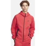Reduzierte Rote Sportliche Nike Tech Fleece Herrenhoodies & Herrenkapuzenpullover mit Reißverschluss aus Fleece Größe M 