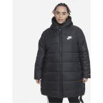 Schwarze Nike Therma Winterjacken aus Polyester mit Kapuze für Damen 