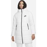 Reduzierte Weiße Wasserdichte Nike Therma Winterjacken mit Kapuze für Damen Größe S 