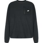 Schwarze Unifarbene Sportliche Nike Therma Rundhals-Ausschnitt Herrensweatshirts 