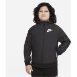Nike Sportswear Windrunner lockere, hüftlange Jacke mit Kapuze für ältere Kinder (Jungen) (erweiterte Größen) - Schwarz