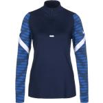 Reduzierte Dunkelblaue Langärmelige Nike Performance Stehkragen T-Shirts mit Reißverschluss für Damen Größe L 