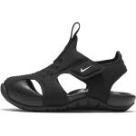 Schwarze Nike Sunray Protect 2 Kindersandalen mit Klettverschluss aus Kunstleder Größe 19,5 