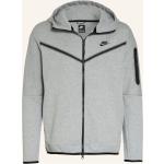 Graue Nike Stehkragen Zip Hoodies & Sweatjacken aus Baumwollmischung mit Kapuze für Herren Übergrößen 