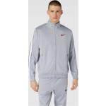 Hellgraue Unifarbene Nike Stehkragen Zip Hoodies & Sweatjacken mit Reißverschluss aus Polyester für Herren Größe XS 