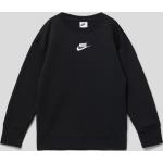 Schwarze Unifarbene Langärmelige Nike Kindersweatshirts aus Baumwollmischung für Mädchen Größe 176 für den für den Herbst 