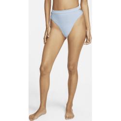 Nike Swim Damen-Bikinihose mit hohem Bund und Ausschnitt - Blau