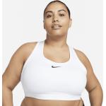Nike Swoosh Medium Support Sport-BH mit Polster für Damen - Weiß
