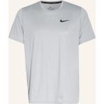 Hellgraue Melierte Nike Dri-Fit T-Shirts aus Polyester für Herren Übergrößen 