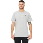 Reduzierte Graue Bestickte Nike T-Shirts aus Baumwolle für Herren Größe L 