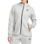 Graue Nike Tech Fleece Zip Hoodies & Sweatjacken mit Reißverschluss aus Fleece mit Kapuze für Damen Größe S 