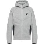 Dunkelgraue Casual Nike Tech Fleece Herrenhoodies & Herrenkapuzenpullover mit Reißverschluss aus Baumwolle Größe XL 