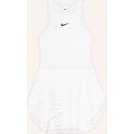 Reduzierte Weiße Ärmellose Nike Dri-Fit Stehkragen Cut Out Kleider mit Cutwork aus Mesh für Damen Größe M 