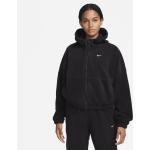 Schwarze Nike Therma Damenhoodies & Damenkapuzenpullover mit Reißverschluss aus Fleece mit Kapuze Größe XL 