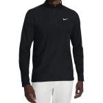 Schwarze Nike Dri-Fit Stehkragen Herrenpoloshirts & Herrenpolohemden aus Polyester 