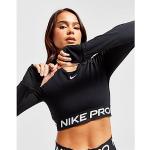 Schwarze Langärmelige Nike Pro Damenlongsleeves & Damenlangarmshirts aus Polyester Größe XL 