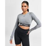Schwarze Langärmelige Nike Pro Damenlongsleeves & Damenlangarmshirts aus Polyester Größe XS 