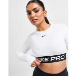 Schwarze Langärmelige Nike Pro Damenlongsleeves & Damenlangarmshirts aus Polyester Größe S 