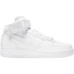 Reduzierte Weiße Nike Air Force 1 Mid High Top Sneaker & Sneaker Boots aus Leder für Damen Größe 36 