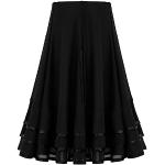 Schwarze Casual Maxi Maxiröcke für Kinder & lange Kinderröcke aus Chiffon Handwäsche für Mädchen Größe 140 