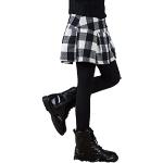 Schwarze Karo Mini Kinderhosenröcke aus Fleece für Mädchen Größe 158 für den für den Winter 